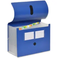 FolderSys Fächermappe, 12 Fächer, DIN A4, mit Klettverschluss, blau