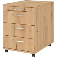 Hammerbacher Rollcontainer 58cm,3 Schübe BO Asteiche