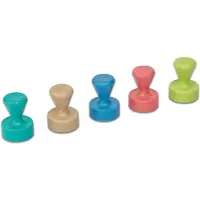 MAUL Neodym-Kegelmagnete, 10 Stk., Haftkraft 1,5 kg, ø 12 x 16 mm, Kunststoff-Kappe farbsortiert