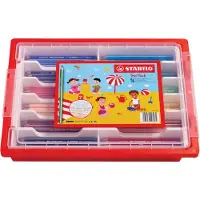 Stabilo Dreikant-Buntstift - Trio dick - 96er Box - mit 12 verschiedenen Farben