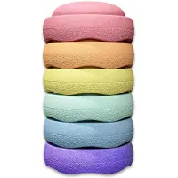 Stapelstein Stapelklötze Pastell Regenbogen - 6 Stück