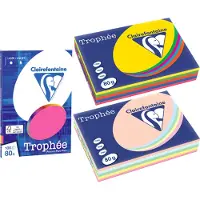 Clairefontaine Farvet papir trophée, a4, 80g, ass. pastelfarver 1703, pakke a 5x100 ark