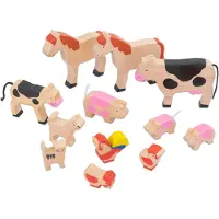 Goki GK370, 3 Jahr(e), Bauernhof, Beige, Schwarz, Braun, Pink, Rot, Holz