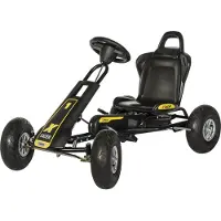 Ferbedo Go Kart AT X-Racer Gokart Kart schwarz mit Soundlenkrad Luftbereifung