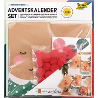 Folia 9384 - Adventskalender Red Nose Reindeer, 24 Tüten zum Befüllen und selber Basteln, mit Zubehör