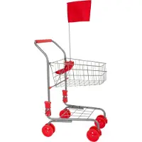 Small Foot einkaufswagen silber/rot 37x32x60 cm