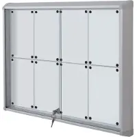 SHOWDOWN Displays Schaukasten 12xA4 Schiebetür B1 silber