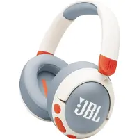 JBL Junior 470NC Wireless Headset Kopfbügel-Headset Telefonieren/Musik USB Typ C Bluetooth Hellgrau, Weiß