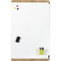 Rocada Whiteboard Natural, magnethaftend, Hoch/Quer, Ablageschale, Stahl auf Melaminholz, B 750 x H 1150 mm