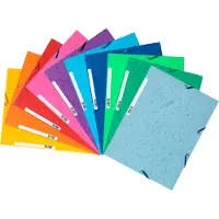 Exacompta Sammelmappe mit Gummizug, 3 Klappen und Etikett aus Manila Karton 400g , für Format DIN A4