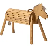Eduplay Holzpferd Outdoor Spielzeug 80 cm glasiert mehrfarbig