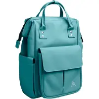 Exacompta Rucksack Exactive, mattes PU, Laptopfach bis 14″, viele Fächer, 2 Tragegriffe, Trolley-Schlaufe, B 250 x H 380 x T 200 mm, frostblau