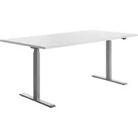 Topstar E-Table elektrisch höhenverstellbarer Schreibtisch weiß rechteckig, T-Fuß-Gestell grau 180,0 x 80,0 cm