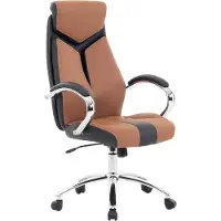 Beliani Bürostuhl Braun höhenverstellbar bequemer Drehstuhl Modernes Design