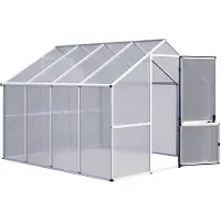 KGT , Aktionsangebot (inkl. 65 Euro Zubehör): Gewächshaus "Enzian IV", pressblank, 8 m², 6 mm HKP