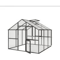 KGT Gewächshaus "Ortasia III" anthrazit-grau 9,6 m² 4 mm ESG, 10 mm HKP