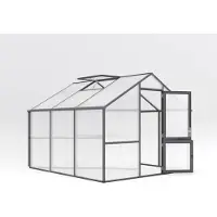 KGT , Gewächshaus "Nelke III", anthrazit-grau, 9,6 m², 16 mm HKP