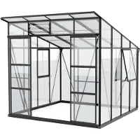 Vitavia Gewächshaus Freya 7600 ESG 3mm u. Dach HKP 6mm, dunkelgrau, 40000679