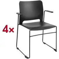 Topstar Besucherstuhl mit Armlehnen »Visit Lite« Kunststoff 4 Stück schwarz, 45x43 cm