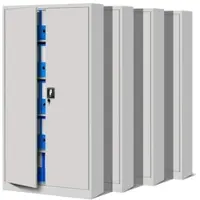 DELUKE MegaDeal 4x Aktenschrank abschließbar KADO - 5 Ebenen, Flügeltüren | Metallschrank Werkstatt Büroschrank aus Stahl Werkzeugschrank, 185x90x40cm Grau