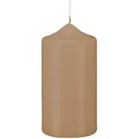 Kopschitz Kerzen Stumpen Kerzen Portobello Nougat 20 x Ø 7 cm, 6 Stück getauchte Stumpenkerzen mit Spitzkopf in RAL Qualität