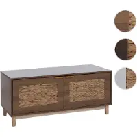 Mendler Sitzbank HWC-P54, Garderoben-Bank Schuhregal Schuhablage, MDF Melamin Wasserhyazinthefront 45x100x42 139926