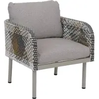 Mendler Poly-Rattan Garnitur MCW-P80, Lounge-Set Garten Stuhl, Tischkamin Bioethanol-Fire-Pit Alu Stoff 220g/m² creme-beige