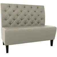 BIG Möbel Gastro Sitzbank Paris | 100 cm breit | Kunstleder Taupe | Chesterfield | Dinerbank