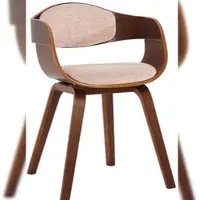Proregal Besucherstuhl BANGKOK Stoff HxBxT 73x49x46cm Stoff Walnuss/Creme Konferenzstuhl