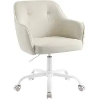 Songmics Homeoffice Stuhl höhenverstellbar aus atmungsaktivem Stoff Sandbeige OBG019LZ01