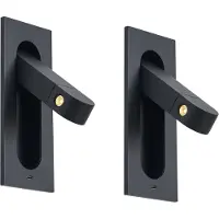 QAZQA 2er-Set moderne Wandleuchten schwarz inkl. LED und USB-C-Anschluss - Hilton