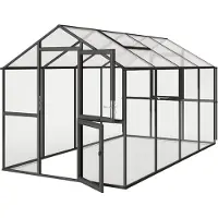 KGT Gewächshaus "Aptasia IV" anthrazit-grau 10 m² 4 mm ESG, 10 mm HKP