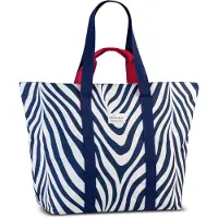 Fabrizio Strandtasche Vibrant Prints XXL 50464 blue-white zebra - 45