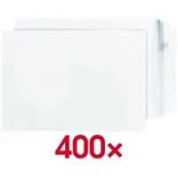 STEINMETZ 400 Stück Versandtaschen C4 ohne Fenster weiß, 32.4x22.9 cm