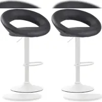 Proregal CHEFGASTRO 2er Set Barhocker IGUAZU Kunstleder Weiß HxBxT 80x53x47cm Kunstleder Grau Barstuhl