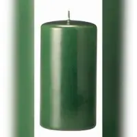 Kopschitz Kerzen Flachkopf-Stumpenkerzen Fairway Grün 200 x Ø 40 mm, 10 Stück