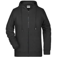James & nicholson Damen Kapuzen Sweatjacke 8025 black heather 3XL