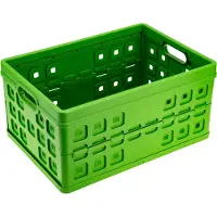 Sunware Square Klappbox, Inhalt 46 Liter, mit Durchfassgriff, natur-grün