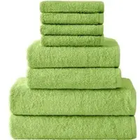 NatureMark Handtuch Frottier Set, apfelgrün, 2 Hand-, 2 Dusch- & 4 Gästetücher, 100% Baumwolle, 400 g/m2