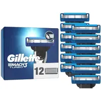 Gillette MACH3 Turbo, Männer, , ProGlide, Edelstahl, Blau, 12 Stück(e)