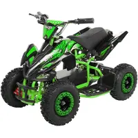 Actionbikes Motors Kinderquad Racer | 1000 Watt - 36 V - Pocket Quad bis 24 km/h - 3 Stufen - Kinder Elektroquad - Elektro Auto (Schwarz/Grün)