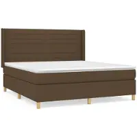Syfax Boxspringbett mit Matratze Dunkelbraun 160x200 cm Stoff