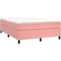 Syfax Boxspringbett mit Matratze Rosa 140x190 cm Samt