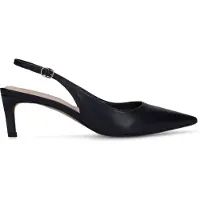 Manfield Schwarze Slingbackpumps aus Leder | Größe 38