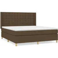 Syfax Boxspringbett mit Matratze Dunkelbraun 160x200 cm Stoff