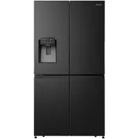 Hisense Hi7 Freistehend Flügeltürkühlschrank, Schwarz, 584 l, Freistehend, Amerikanische Tür, Schwarz, Berührung, LED, An Tür
