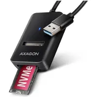 Axagon ADM2-AM USB-A 10Gbps - M.2 NVMe & SATA SSD Adapter, SSD-Gehäuse, M.2, M.2, NVMe-oF, SATA, 10 Gbit/s, USB Anschluss, Schwarz