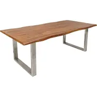 Riess Massivholz Esstisch MAMMUT NATURE 200cm Akazie Edelstahl Baumkante 3,5cm Tischplatte Esszimmertisch Tisch