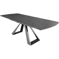 Riess Ausziehbarer Esstisch CONCORD 180-230cm graphit grau Keramik schwarz Metall