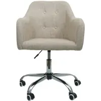 Proregal Bürostuhl | HxBxT 95x57x62 cm | Sitzhöhe 43cm | mit Armlehne | Stoff/Textil Creme | Drehstuhl Schreibtischstuhl Computerstuhl Bürosessel Stuhl